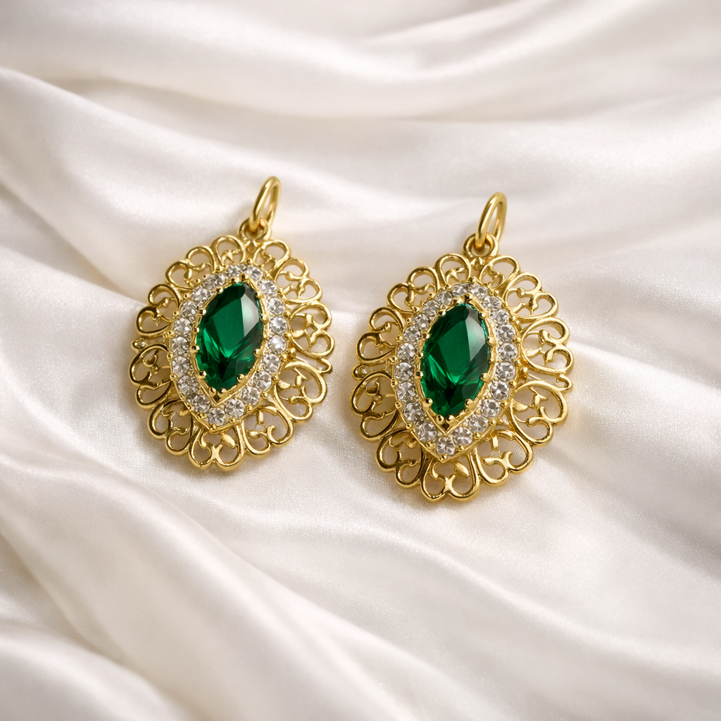 Zelené španielske náušnice