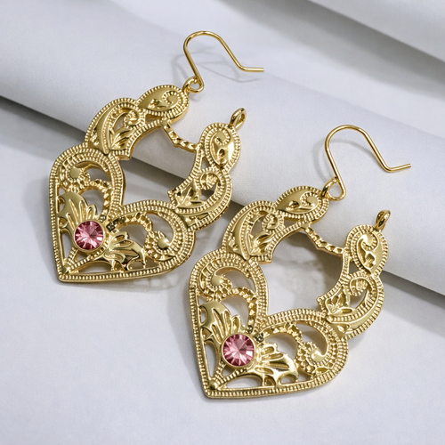 Španielske náušnice v tvare srdca